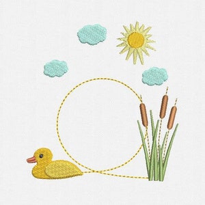 Duckling Frame Monogram Machine Embroidery Design - 1 Size