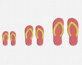 Mini Flip Flop Machine Embroidery Design - 3 Sizes