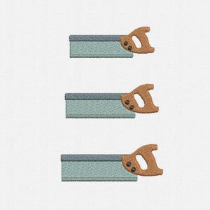 Mini Tenon Saw Machine Embroidery Design -  3 Sizes