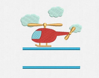 Patchy Toy Helicopter Embroidery Design Multiple Formtas