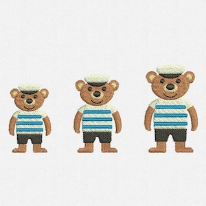 Mini Bear Machine Embroidery Design - 3 Sizes