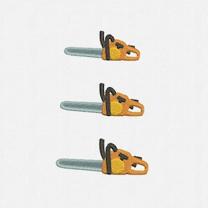 Mini Chainsaw Machine Embroidery Design - 3 Sizes
