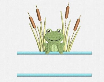 Split Frog Machine Embroidery Design - 1 Size