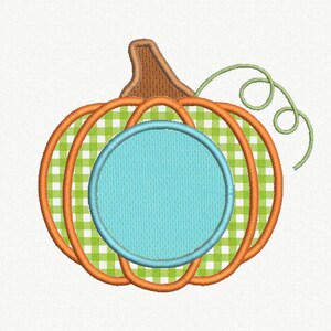 Pumpkin Frame Monogram Applique Machine Embroidery Design - 3 Sizes