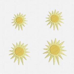 Mini Sun Machine Embroidery Design - 4 Sizes