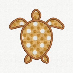 Turtle Applique Machine Embroidery Design - 3 Sizes
