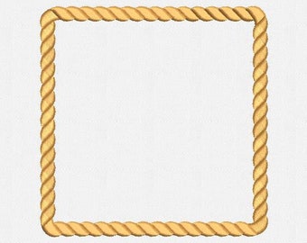 Square Rope Frame Machine Embroidery Designs - 5 sizes