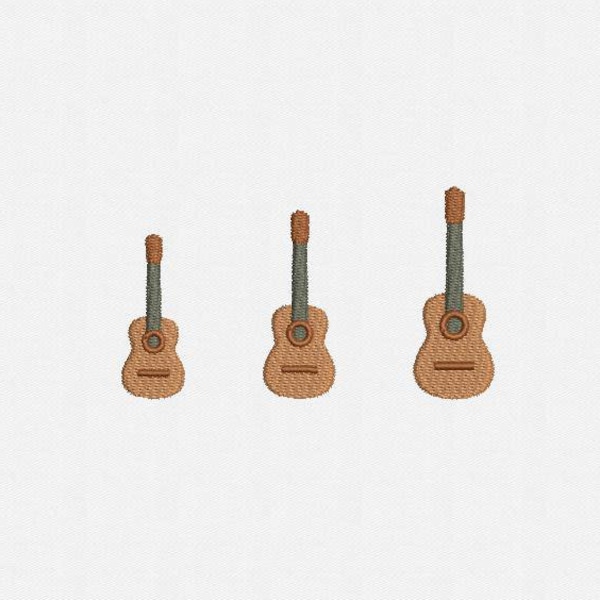 Mini Guitar Machine Embroidery Design - 3 Sizes