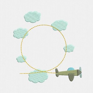 Plane Frame Monogram Machine Embroidery Design - 2 Sizes