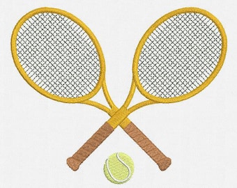 Tennis Rackets Machine Embroidery Design - 4 Sizes