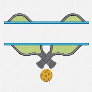 Split Pickleball Rackets Applique Machine Embroidery Design - 1 Size