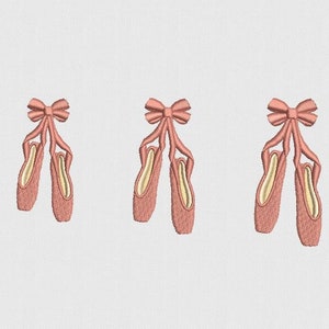 Mini Ballet Slippers Machine Embroidery Design - 3 Sizes
