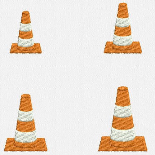 Mini Traffic Cone Machine Embroidery Design 4 Sizes Etsy