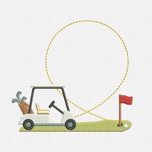 Golf Frame Monogram Machine Embroidery Design - 1 Size