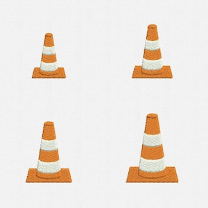 Mini Traffic Cone Machine Embroidery Design - 4 Sizes