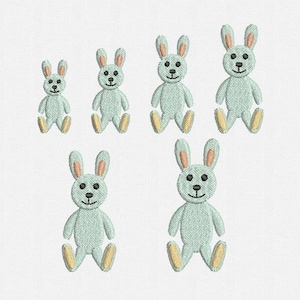 Mini Bunny Machine Embroidery Designs - 6 Sizes