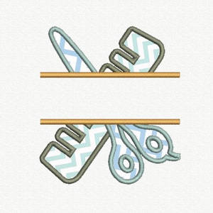 Split Barber Applique Machine Embroidery Design - 1 Size