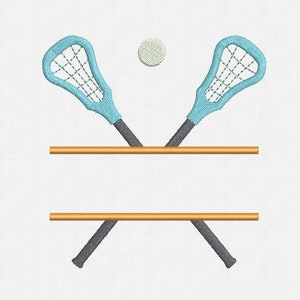 Split Lacrosse Sticks Machine Embroidery Design - 2 Sizes