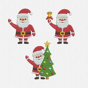 Mini Santa Machine Embroidery Designs Pack -  3 Designs