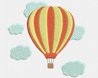 Hot Air Balloon Machine Embroidery Design - 3 Sizes