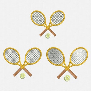 Mini Tennis Rackets Machine Embroidery Design - 3 Sizes