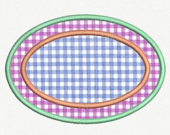 Double Oval Applique Machine Embroidery Design - 6 Sizes