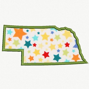 State of Nebraska Applique Machine Embroidery Design - 5 Sizes