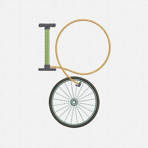 Bicycle Frame Monogram Machine Embroidery Design - 1 Size
