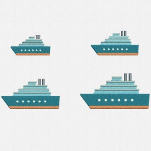 Ship Machine Embroidery Designs - 4 Sizes