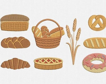 Mini Bakery Machine Embroidery Designs Pack - 9 Designs by 3 Sizes