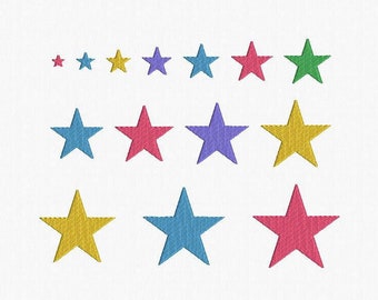 Mini Stars Machine Embroidery Design - 14 Sizes