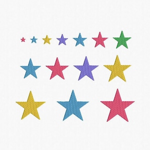 Mini Stars Machine Embroidery Design - 14 Sizes