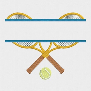 Split Tennis Rackets Machine Embroidery Design - 2 Sizes