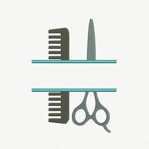 Split Barber Machine Embroidery Design - 1 Size