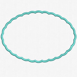 Scalloped Oval Applique Machine Embroidery Design - 4 Sizes