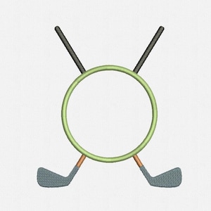 Golf Frame Monogram Applique Machine Embroidery Design - 3 Sizes