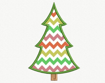 Christmas Tree Applique Machine Embroidery Design - 4 Sizes
