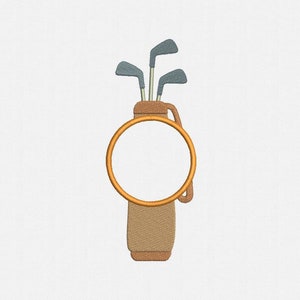 Golf Bag Frame Monogram Applique Machine Embroidery Design - 1 Size