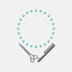 Barber Frame Monogram Machine Embroidery Design - 1 Size