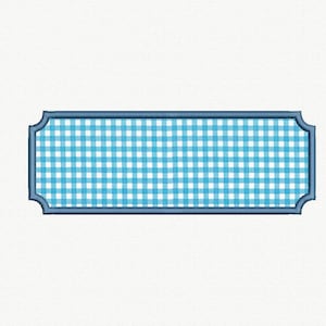 長方形フレームアップリケ機械刺繍デザイン - 4サイズ