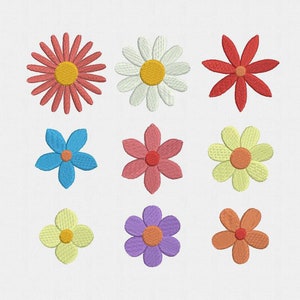 Mini Flowers Machine Embroidery Design 9 Designs by 5 Sizes image 1