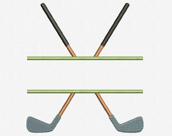 Split Golf Machine Embroidery Design - 2 Sizes