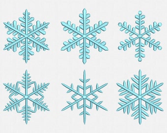 Snowflake Machine Embroidery Design - 6 Designs by 4 Sizes