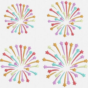 Fireworks Machine Embroidery Design - 4 Sizes