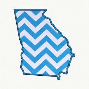 State of Georgia Applique Machine Embroidery Design - 5 Sizes