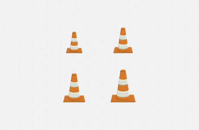 Mini Traffic Cone Machine Embroidery Design 4 Sizes Etsy