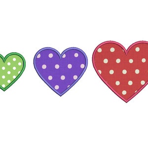 Heart Applique Machine Embroidery Design - 3 Sizes