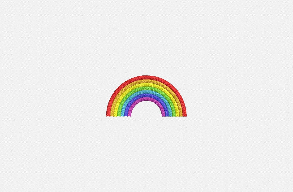 Rainbow Machine Embroidery Design - 8 Sizes