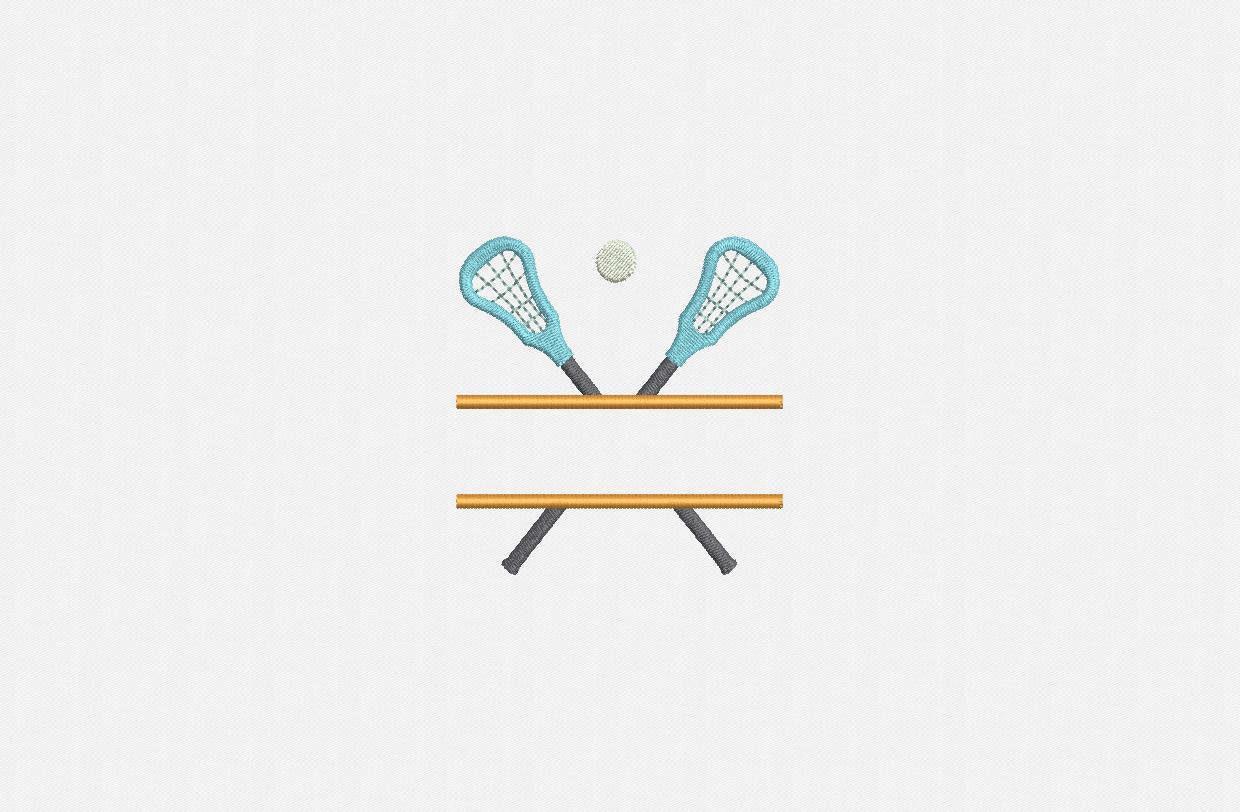 Embroidery Design: Crossed Lacrosse Sticks – 3 sizes