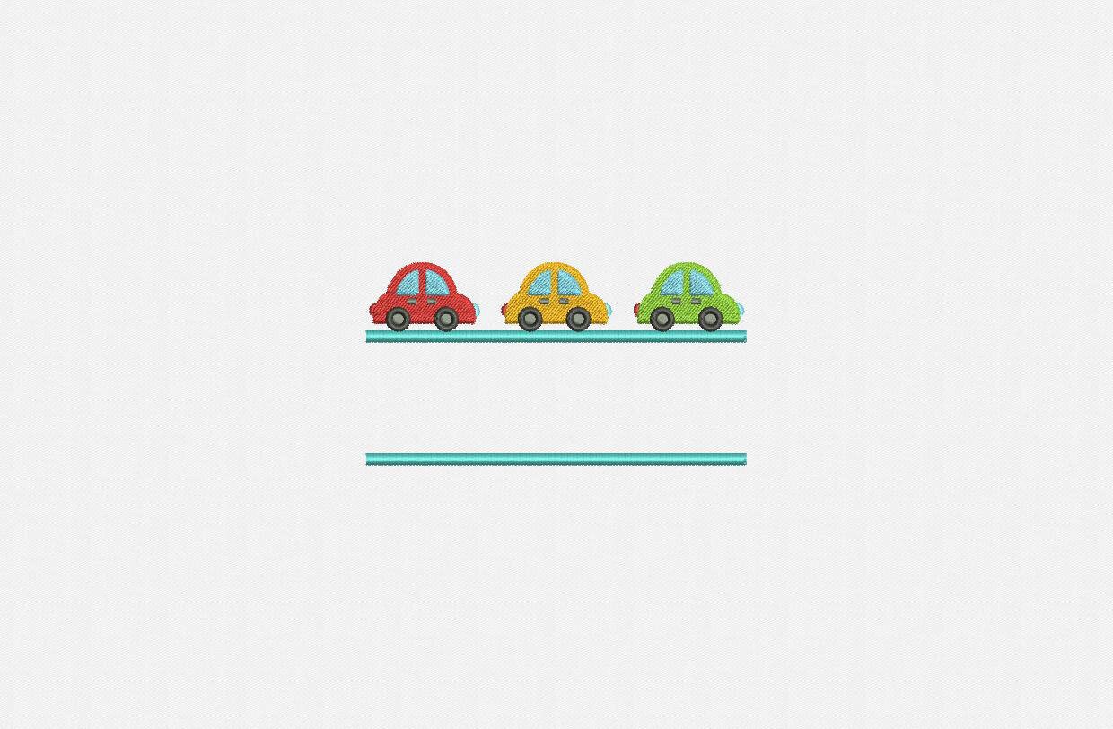 Split Cars Machine Embroidery Design - 2 Sizes